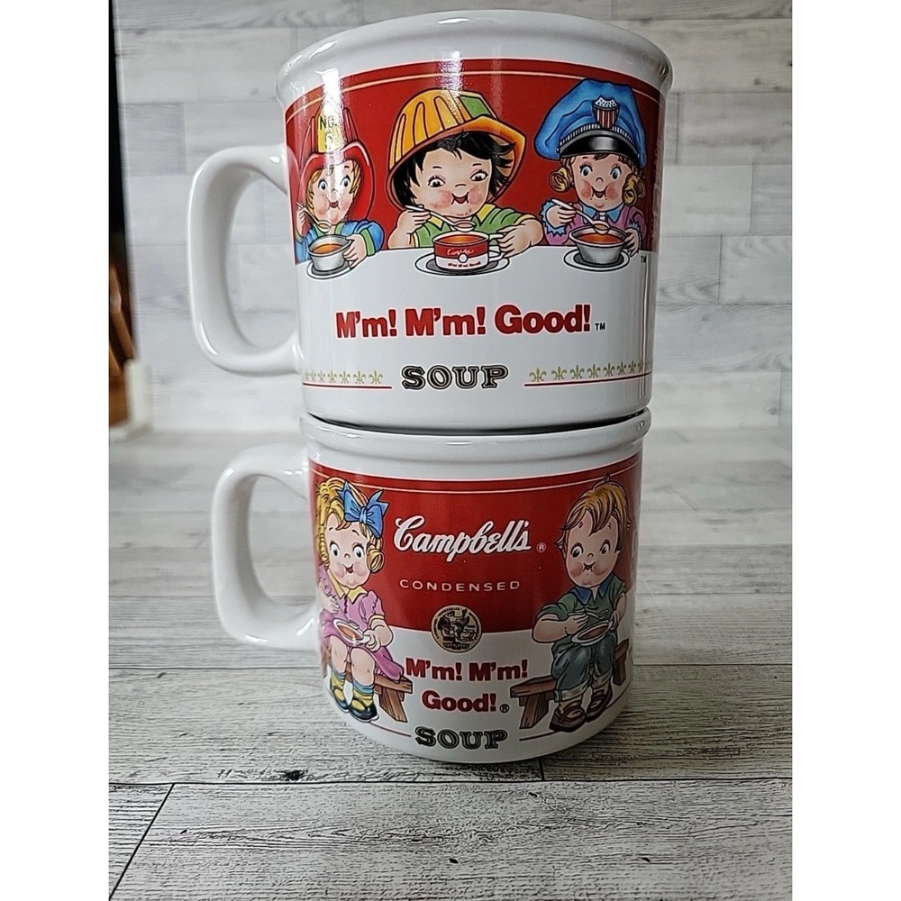 Set 2 VTG 1993 Campbells 14 oz Soup Mug Westwood M'm Mmm Good Collectible Pair